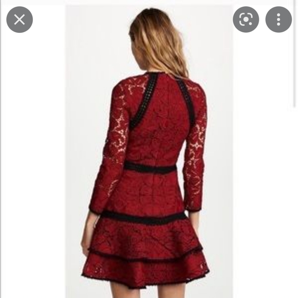 ♥️ NWT Alexis “Kharis” Lace Mini Dress with Black Trim - Picture 7 of 7